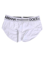 Dolce & Gabbana White Nylon Logo Waistband Shorts Underwear