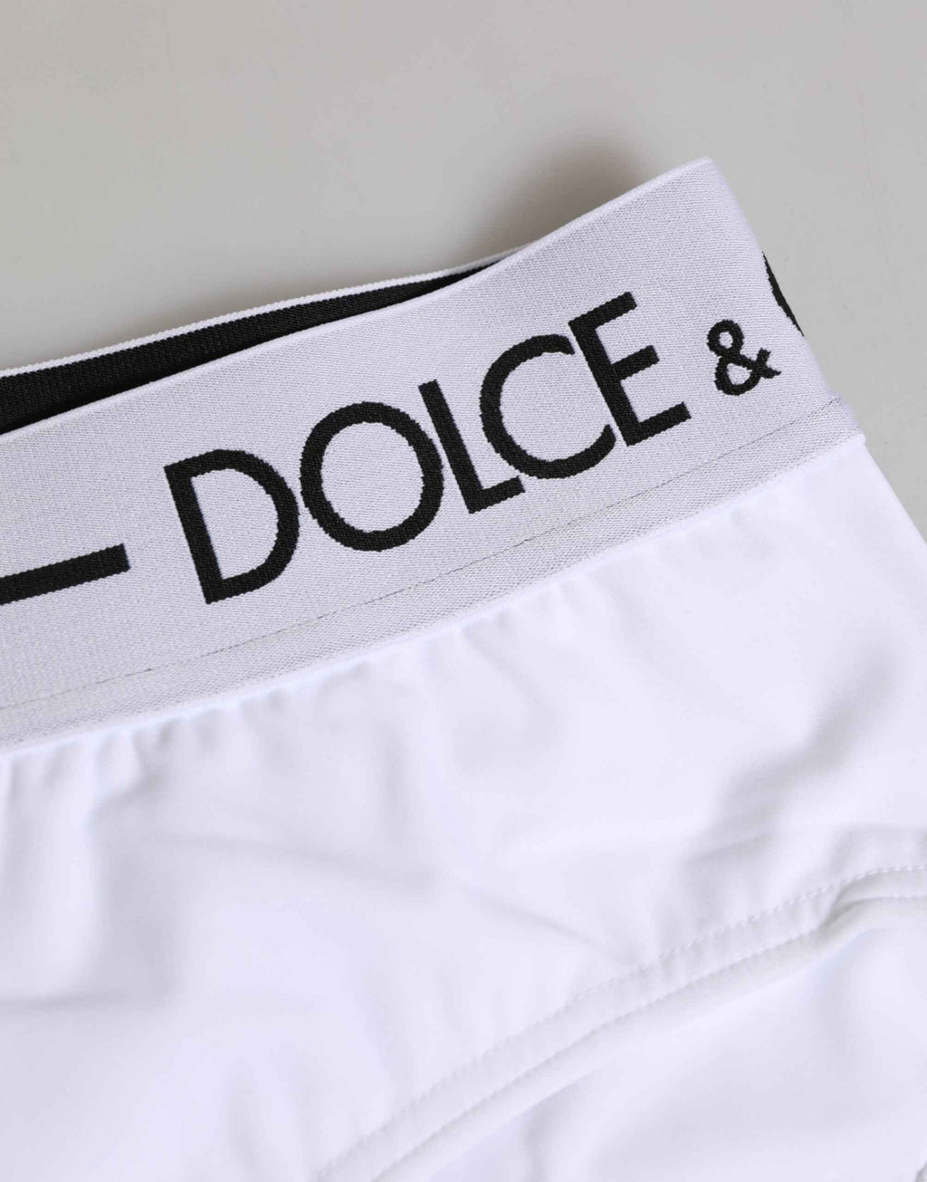 Dolce & Gabbana White Nylon Logo Waistband Shorts Underwear