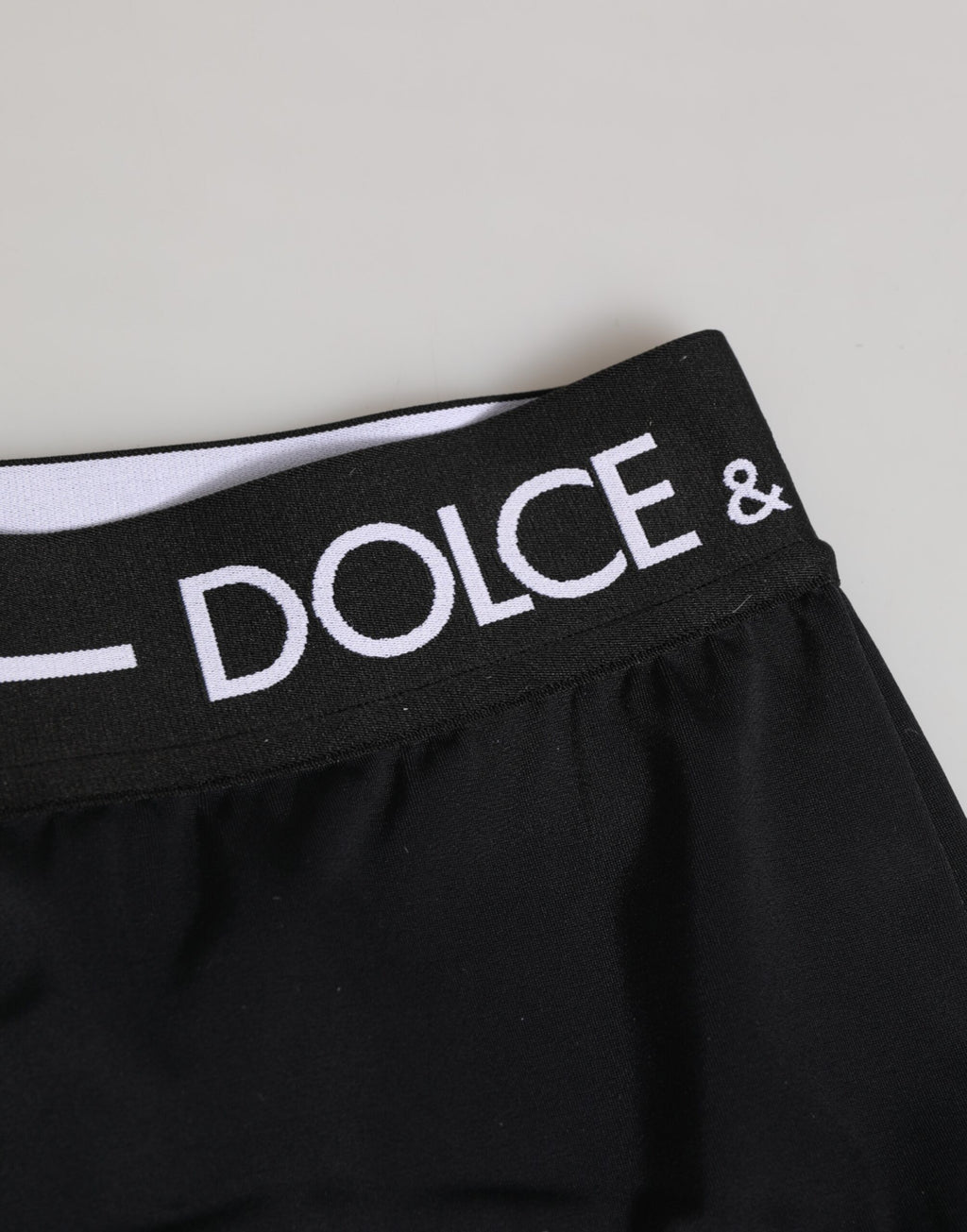 Dolce & Gabbana Black Nylon Logo Waistband Shorts Underwear