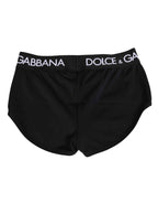 Dolce & Gabbana Black Nylon Logo Waistband Shorts Underwear