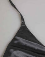 Dolce & Gabbana Black Silk Satin Triangle Soft Cup Underwear