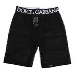 Dolce & Gabbana Black Cotton Logo Shorts Midi Trouser Underwear