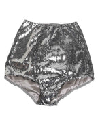 Dolce & Gabbana Silver Nylon Sequined Slip Girdle Panty Underwear