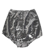 Dolce & Gabbana Silver Nylon Sequined Slip Girdle Panty Underwear