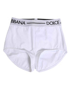 Dolce & Gabbana White Nylon Logo Waistband Shorts Underwear