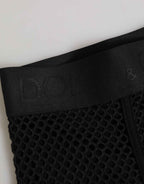 Dolce & Gabbana Black Cotton Logo Shorts Midi Trouser Underwear
