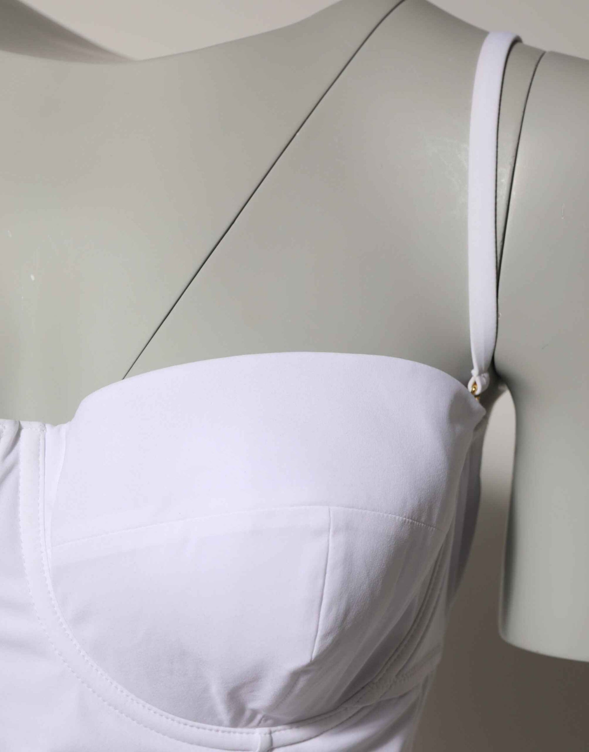 Dolce & Gabbana White Padded Balconette One Piece Swimwear