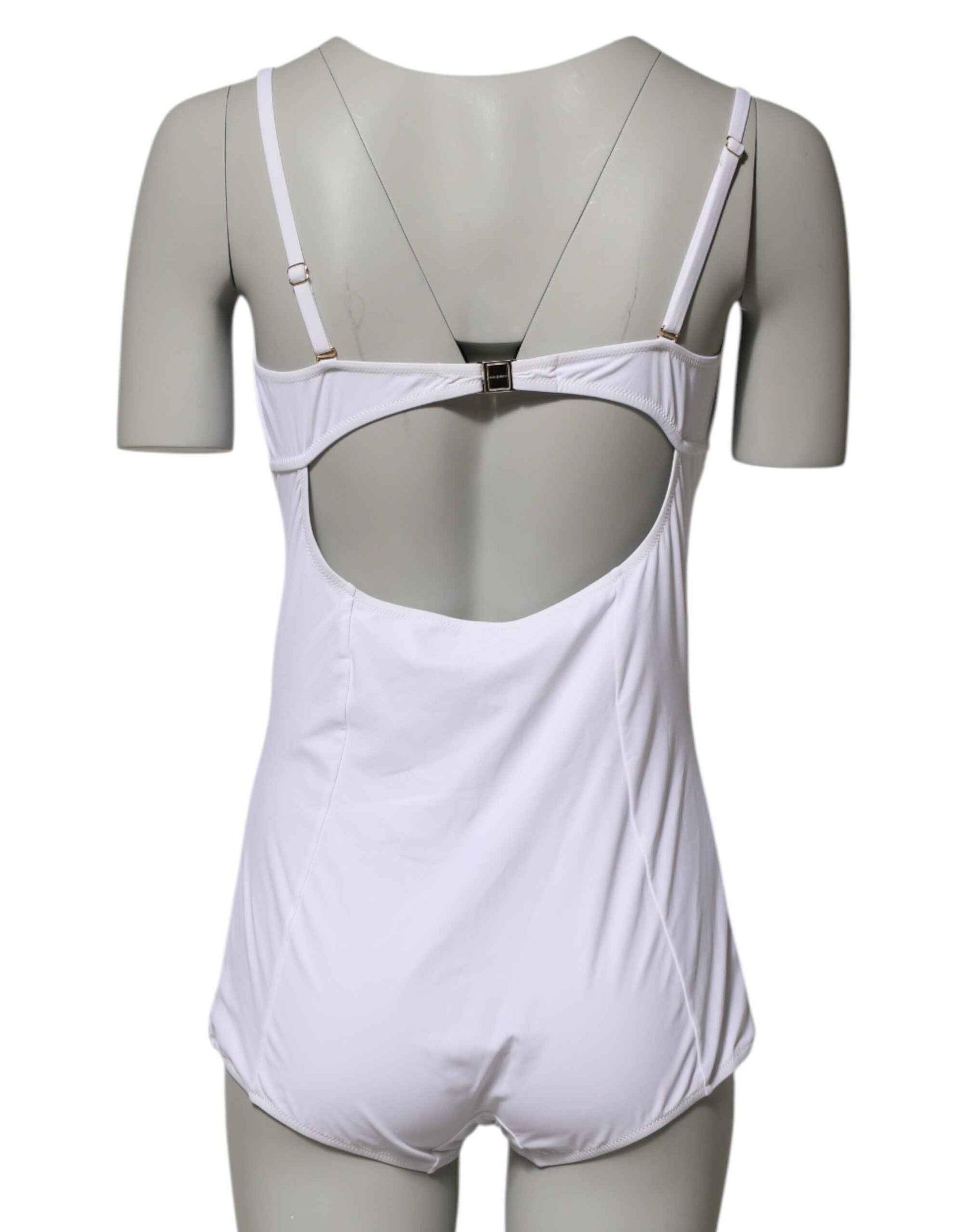 Dolce & Gabbana White Padded Balconette One Piece Swimwear