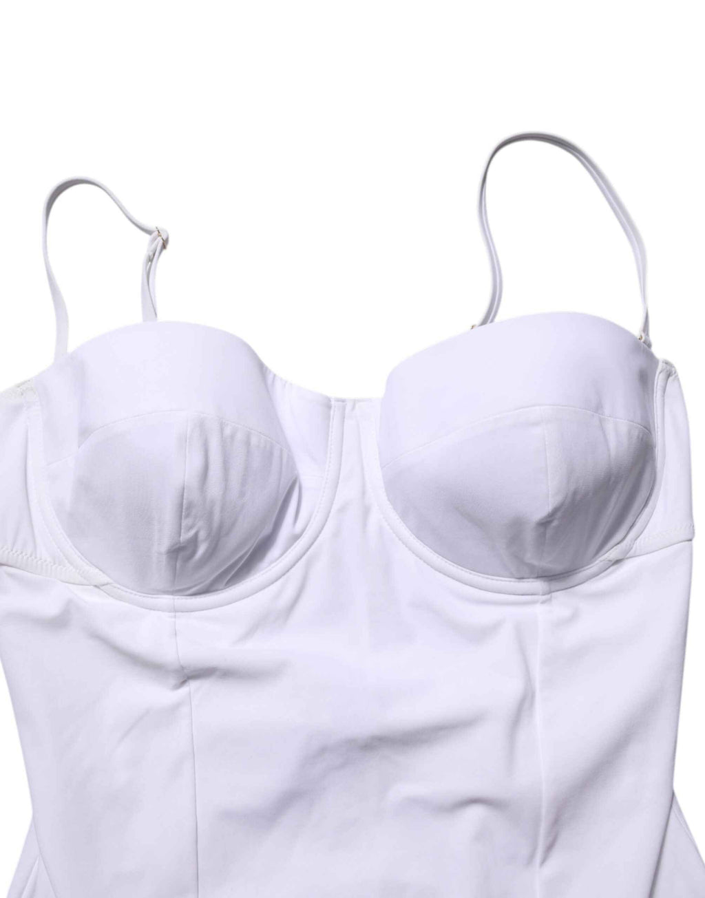 Dolce & Gabbana White Padded Balconette One Piece Swimwear