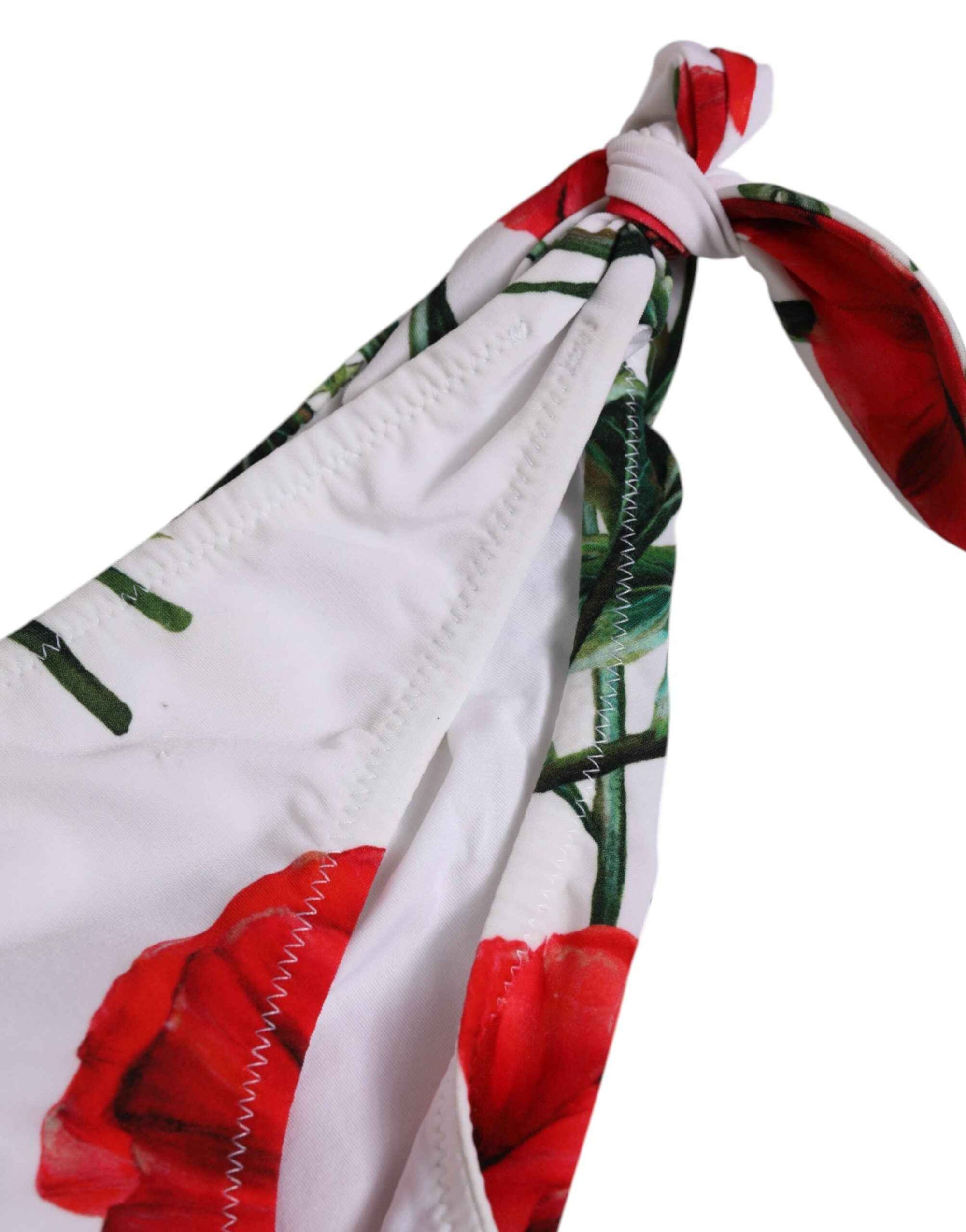 Dolce & Gabbana White Floral Swimsuit 2 Piece Top Bottom Swimwear