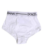 Dolce & Gabbana White Nylon Logo Waistband Panty Underwear