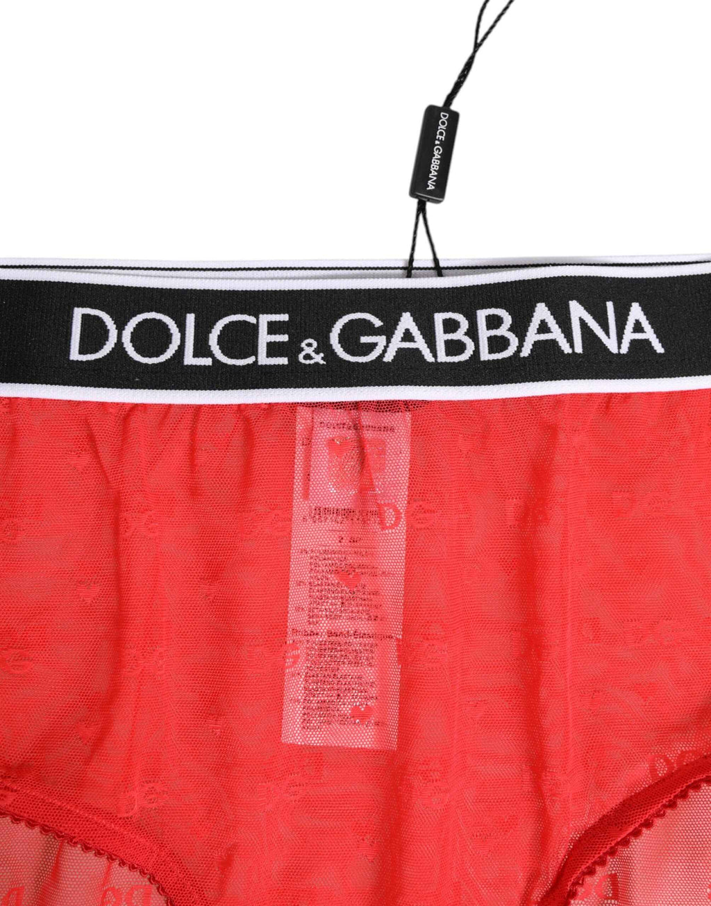 Dolce & Gabbana Red Nylon Logo Waistband Brief Panty Underwear