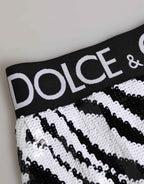 Dolce & Gabbana Black White Stripes High Waist Panty Underwear