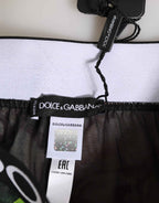Dolce & Gabbana Black Floral Print High Waist Panty  Underwear