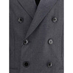 Ami Paris Double-breasted Blazer in Virgin Wool