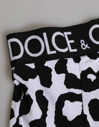 Dolce & Gabbana White Leopard Nylon High Waist Girdle Underwear