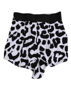 Dolce & Gabbana White Leopard Nylon High Waist Girdle Underwear