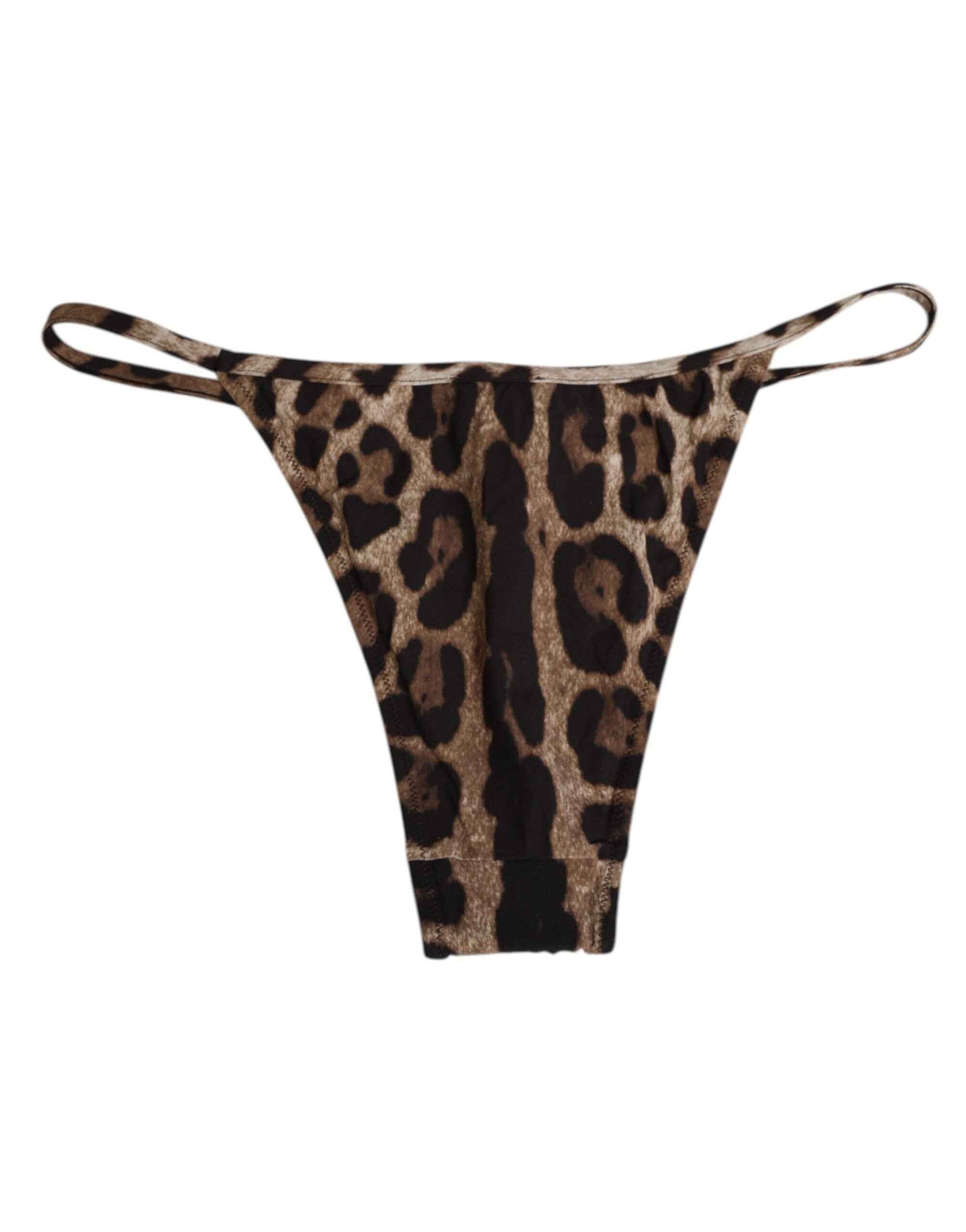Dolce & Gabbana Brown Leopard Triangle Tanga Panty Underwear