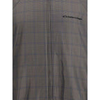 Balenciaga Zipped Jacket with Brown and Blue checked motif