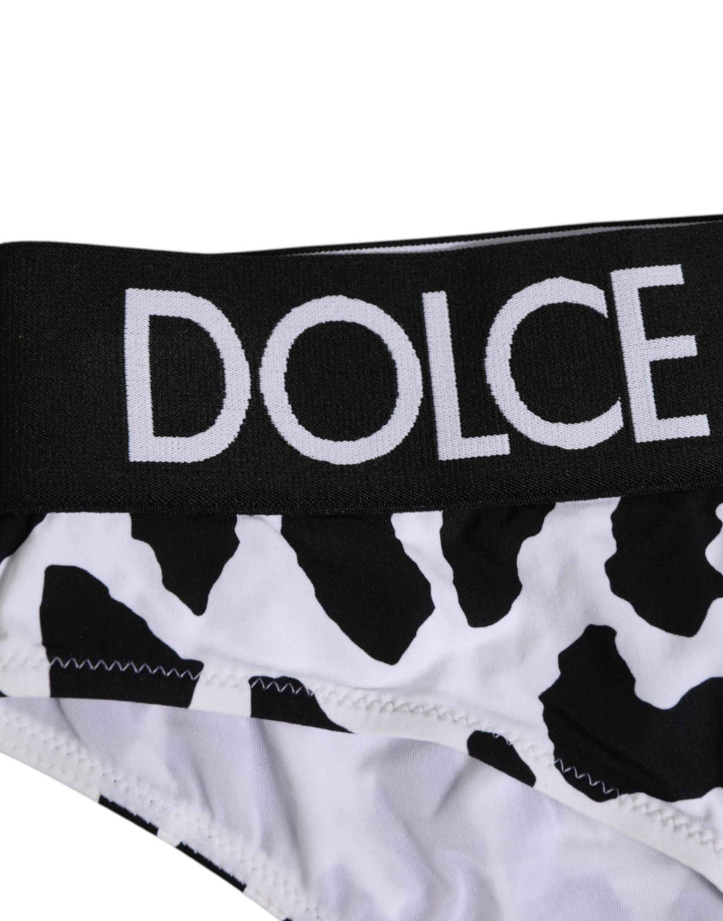 Dolce & Gabbana White Leopard Nylon High Waist Panty Underwear