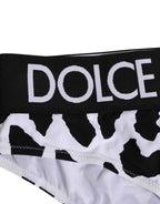 Dolce & Gabbana White Leopard Nylon High Waist Panty Underwear