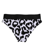 Dolce & Gabbana White Leopard Nylon High Waist Panty Underwear