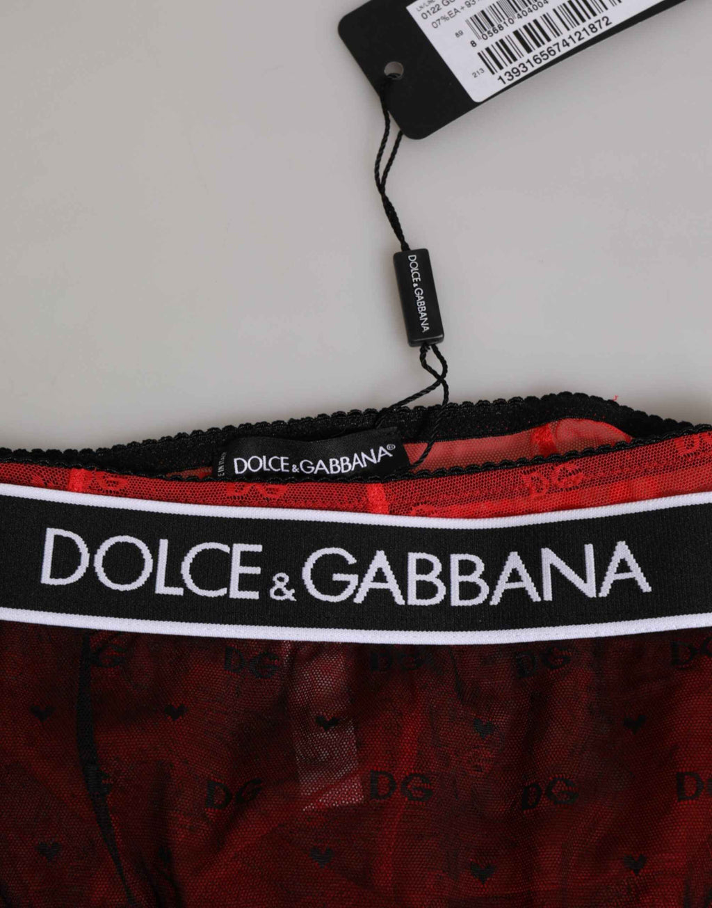 Dolce & Gabbana Black Red Nylon High Waist Girdle Underwear