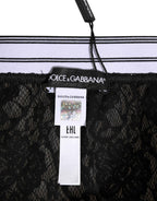 Dolce & Gabbana Black Lace Nylon High Waist Panty Underwear