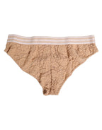 Dolce & Gabbana Beige Lace Nylon High Waist Panty Underwear
