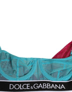 Dolce & Gabbana Blue Nylon Soft Cup Balconnet Bra Underwear