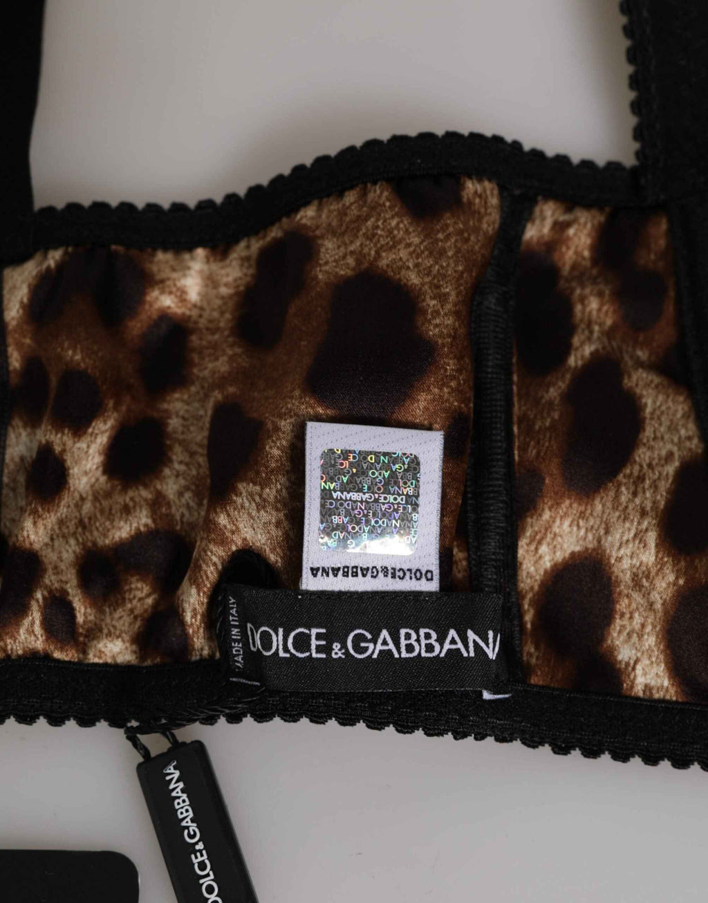 Dolce & Gabbana Brown Leopard Silk Balconnet Bra Underwear