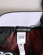 Dolce & Gabbana Black Floral Silk High Waist Panty Underwear