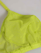 Dolce & Gabbana Yellow Green Nylon Soft Cup Brassiere  Underwear