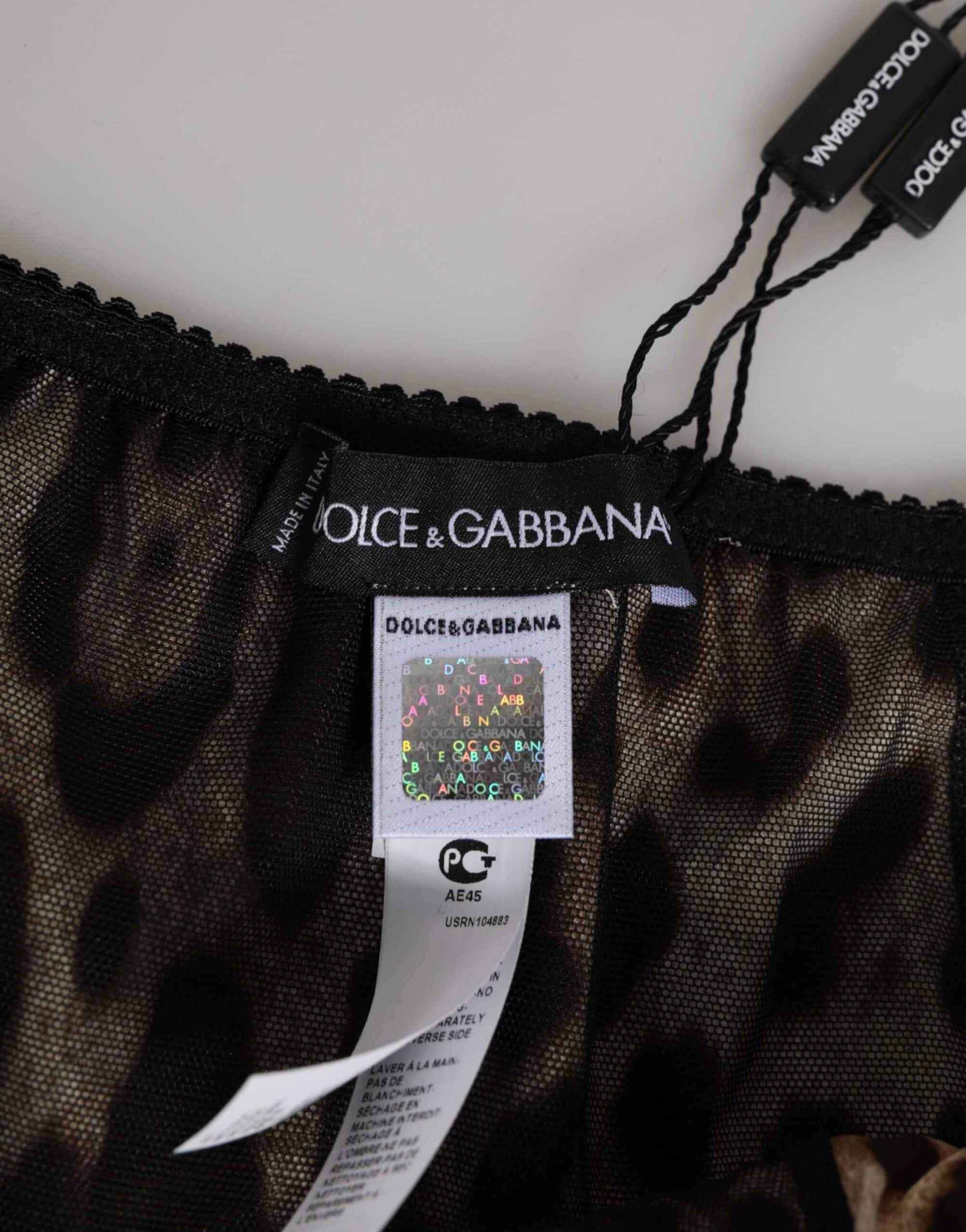Dolce & Gabbana Brown Leopard Silk Mid Waist Panty Underwear