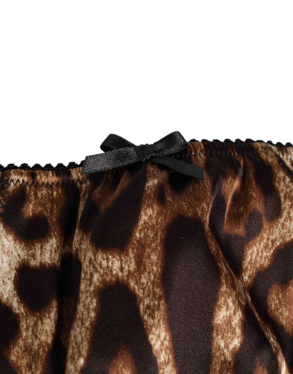 Dolce & Gabbana Brown Leopard Silk Mid Waist Panty Underwear