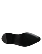 Dolce & Gabbana Black Leather Studded Men Short Boots Shoes