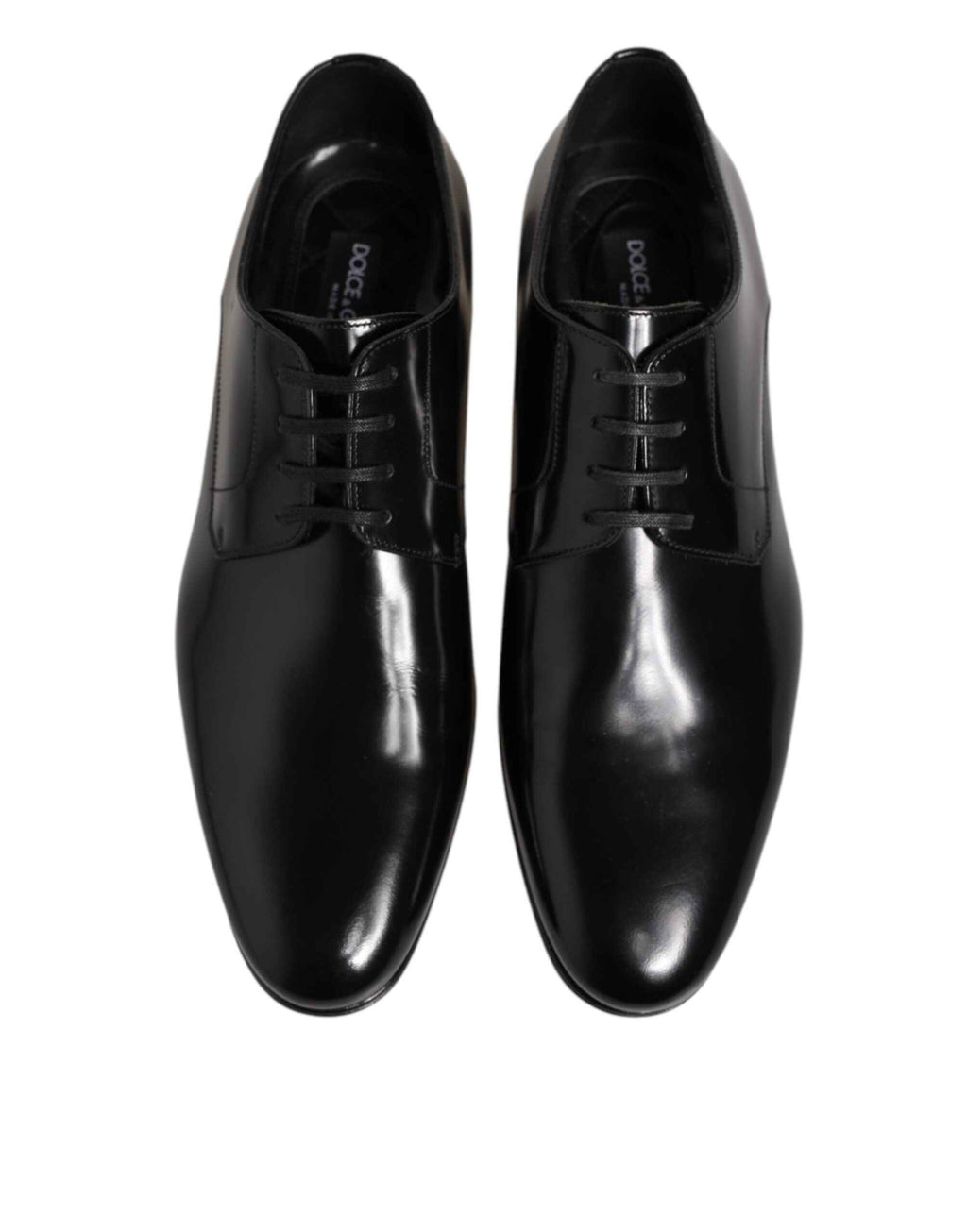 Dolce & Gabbana Black Calfskin Leather Derby Men Dress Shoes