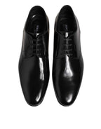 Dolce & Gabbana Black Calfskin Leather Derby Men Dress Shoes
