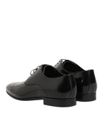 Dolce & Gabbana Black Calfskin Leather Derby Men Dress Shoes