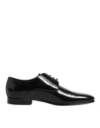 Dolce & Gabbana Black Calfskin Leather Derby Men Dress Shoes
