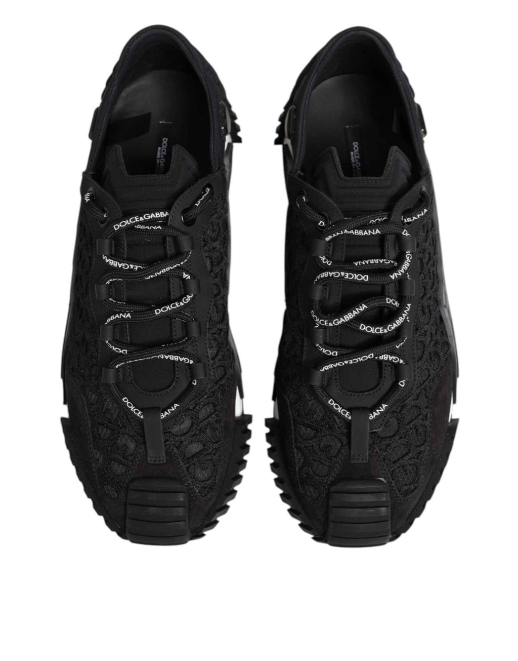 Dolce & Gabbana Black Logo Lace Low Top NS1 Sneaker Shoes