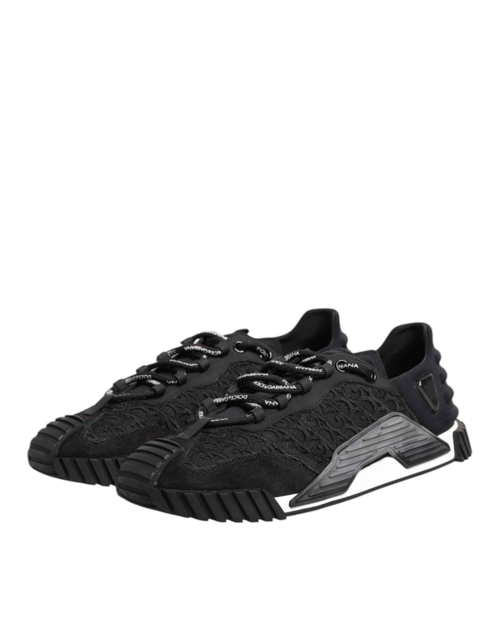 Dolce & Gabbana Black Logo Lace Low Top NS1 Sneaker Shoes
