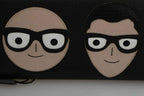 Dolce & Gabbana Black Leather #DGFAMILY Zipper Continental Mens Wallet