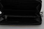 Dolce & Gabbana Black Leather #DGFAMILY Zipper Continental Mens Wallet