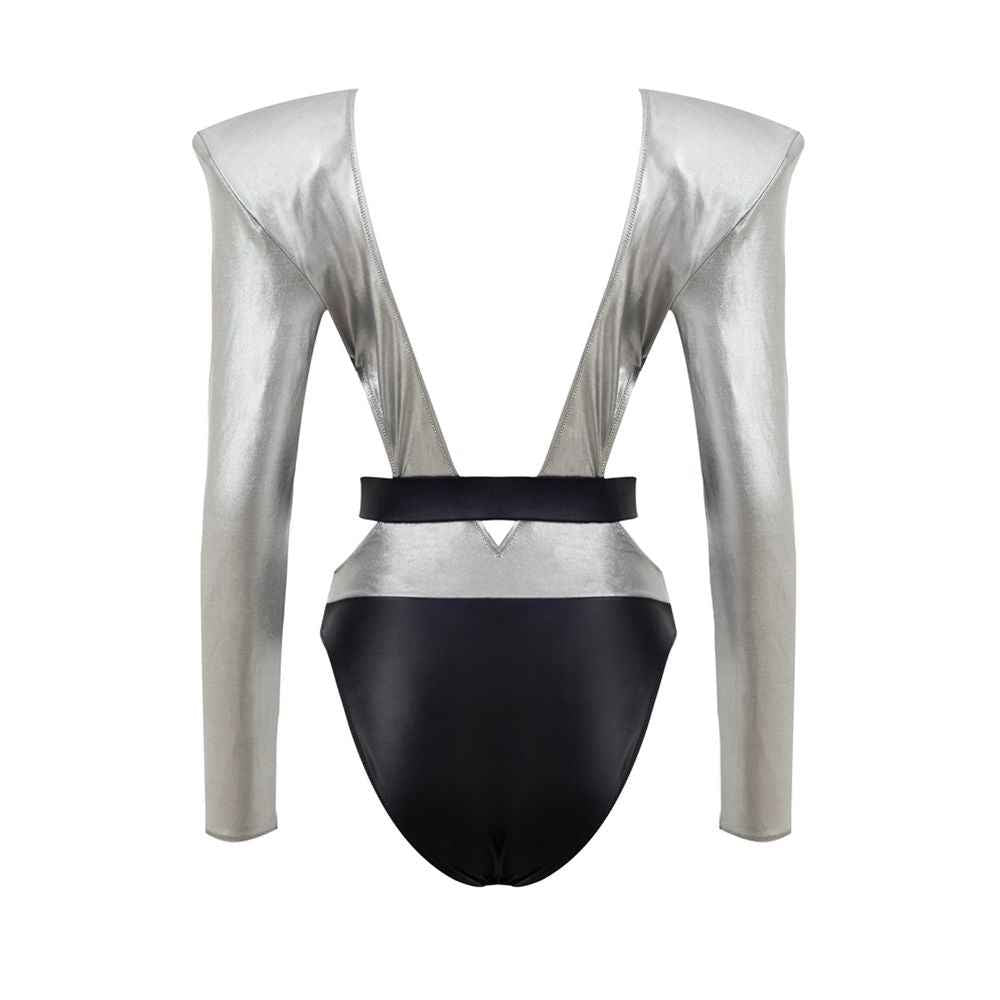 Dolce & Gabbana Gray Viscose One-Piece Swimsuit