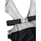 Dolce & Gabbana Gray Viscose One-Piece Swimsuit