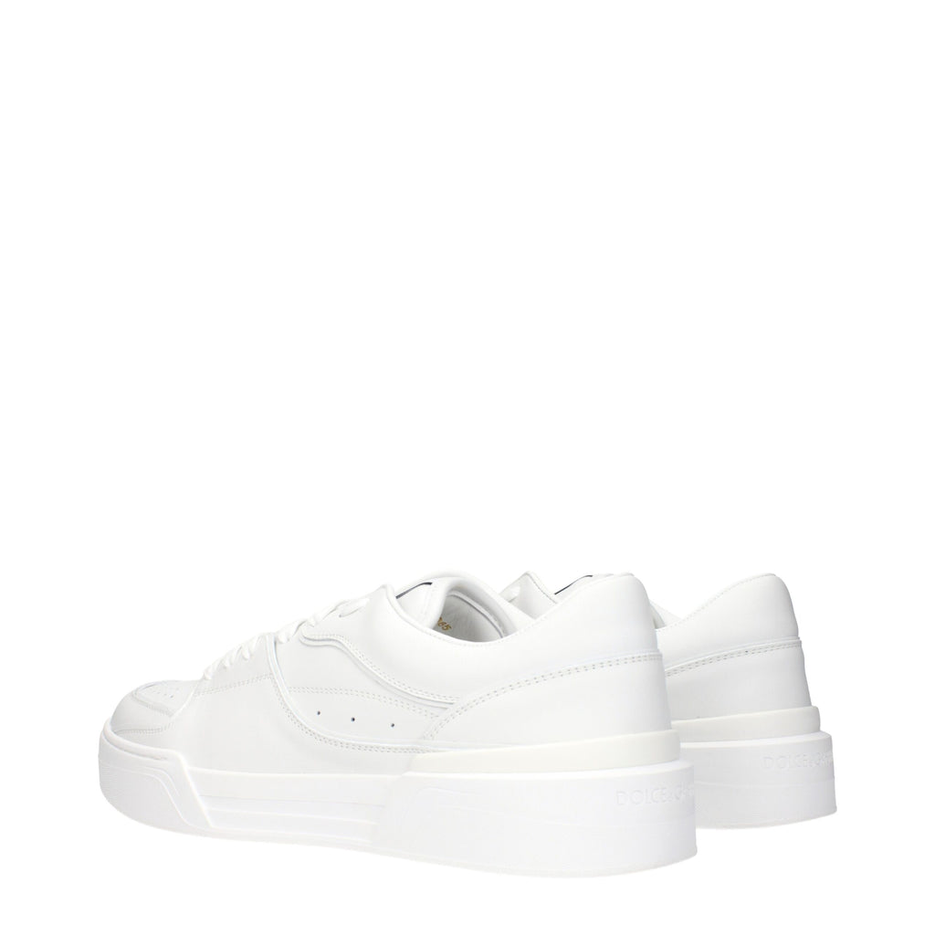 Dolce & Gabbana White Leather Low Top Sneakers