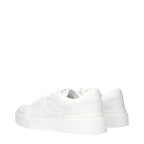 Dolce & Gabbana White Leather Low Top Sneakers