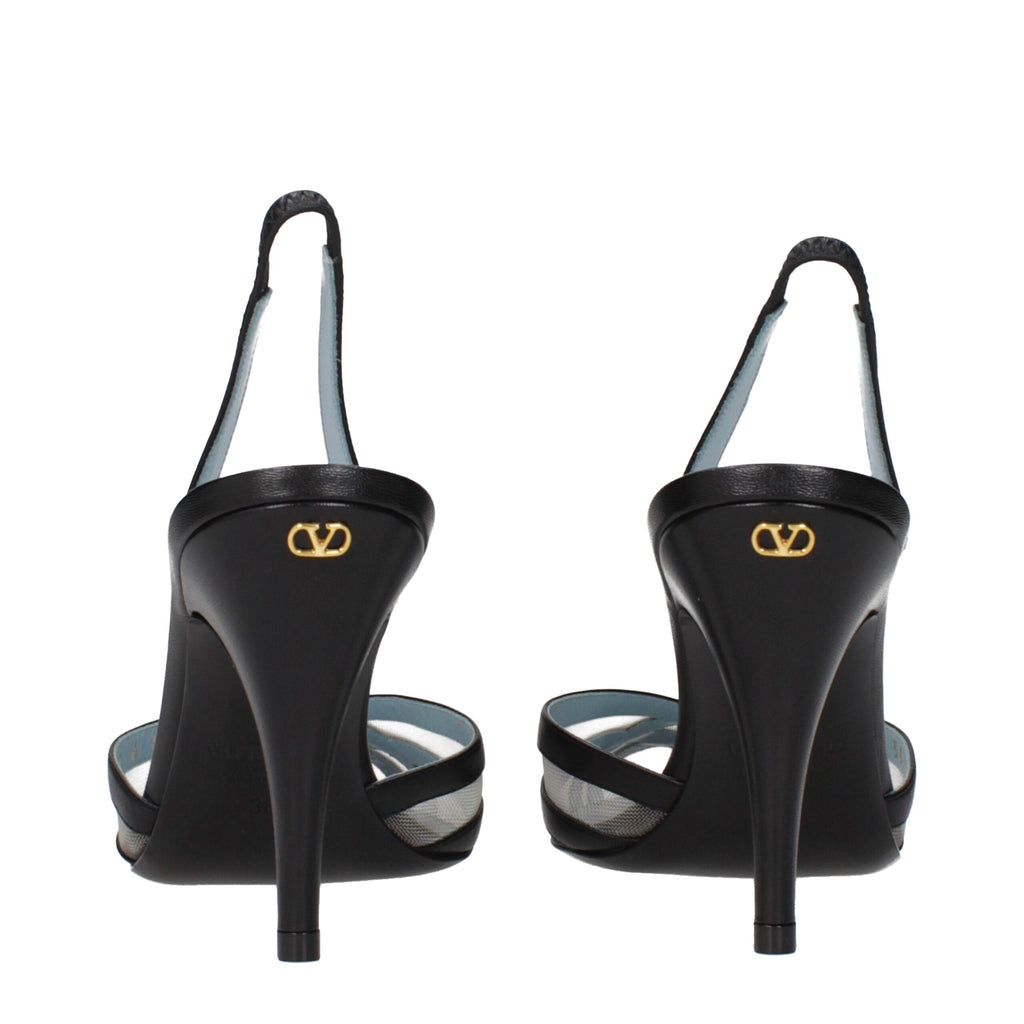 Valentino Garavani Black Leather High Heel Pumps