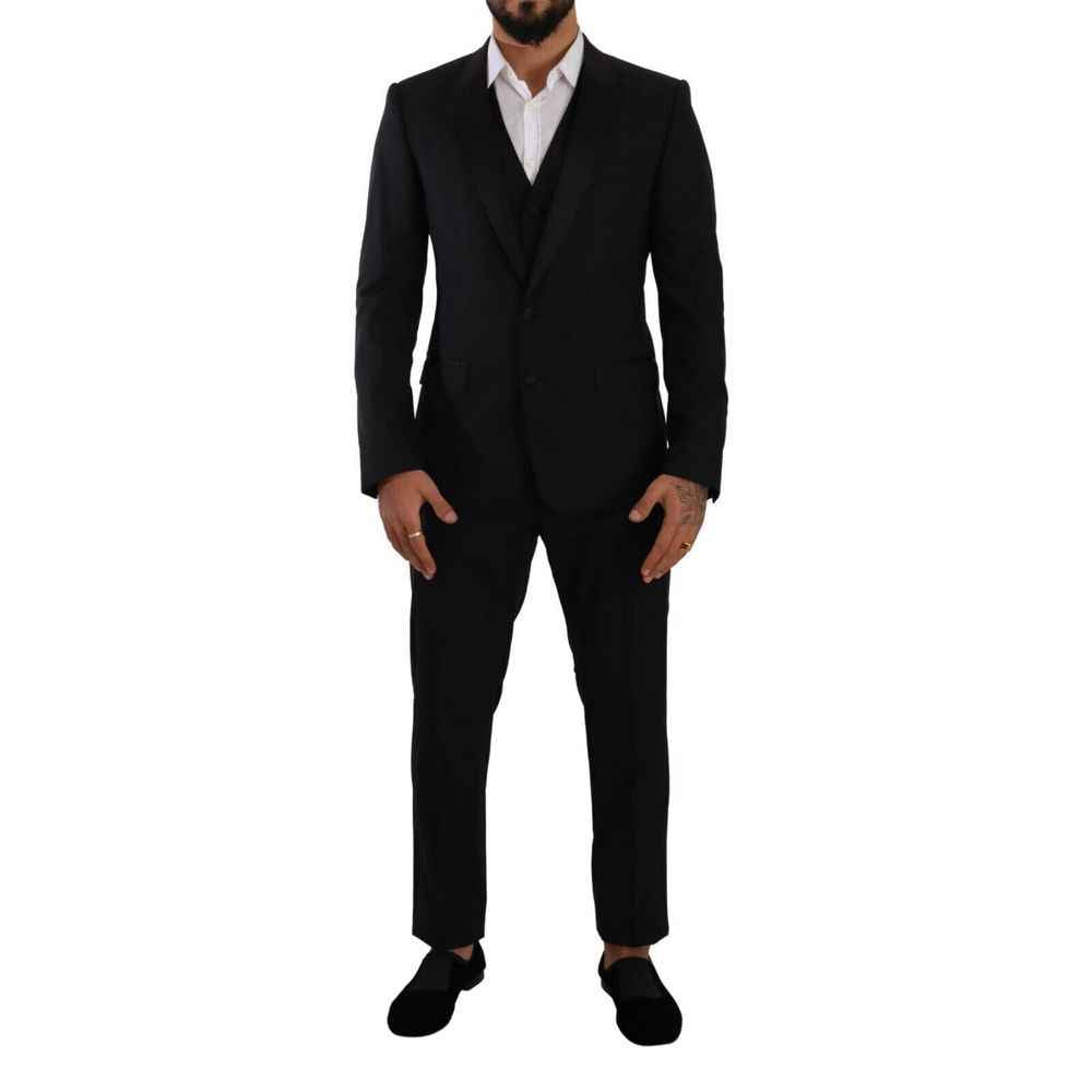 Dolce & Gabbana Black Wool Suit